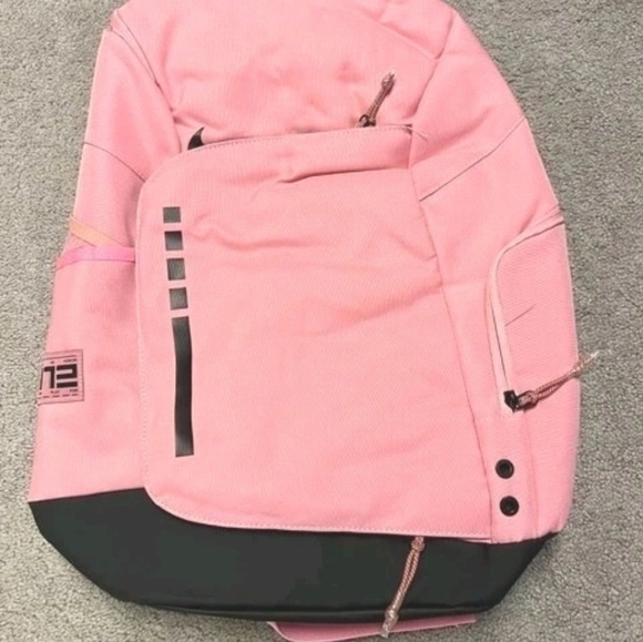 Nike Elite Pro Basketball Backpack Pink Black Athletic Gym Bag Laptop School Bag - Picture 3 of 9